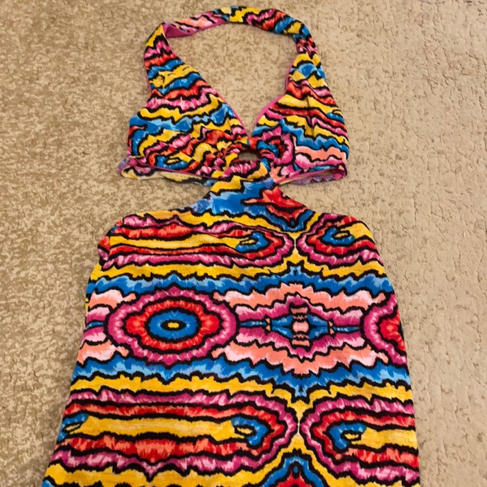 Colorful cut out dress